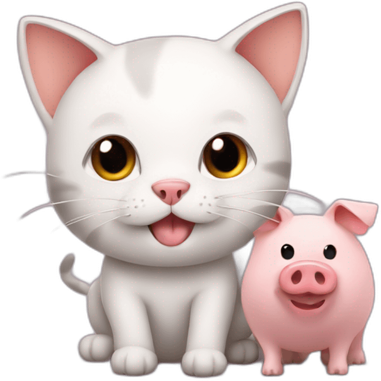 cat with pig emoji