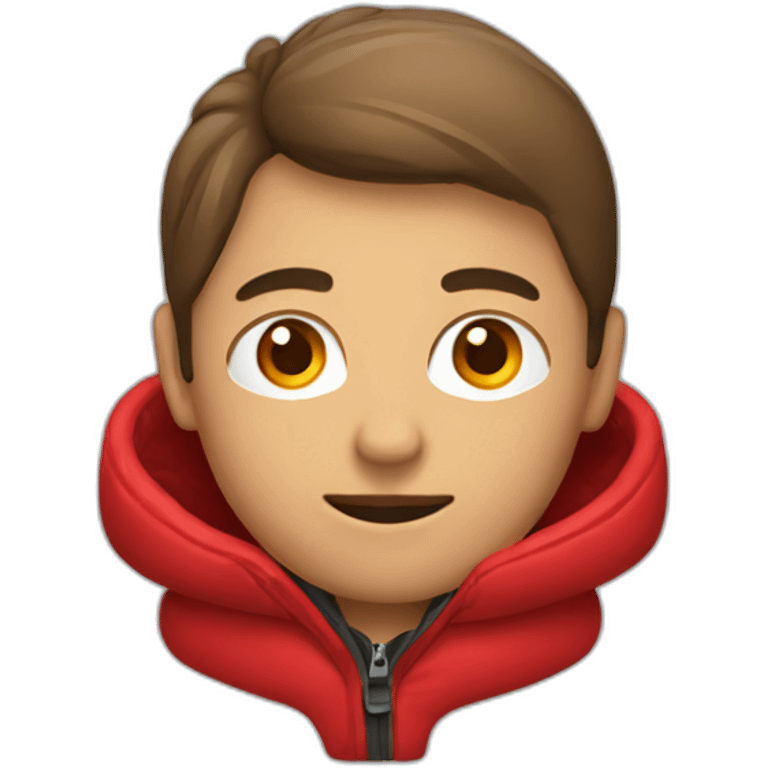 Person wearing a red body warmer emoji