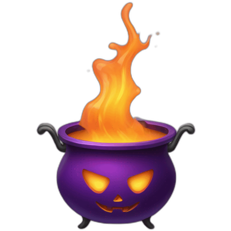 halloween cauldron with colorful poisons emoji