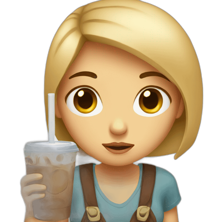 iced coffee girl sad emoji