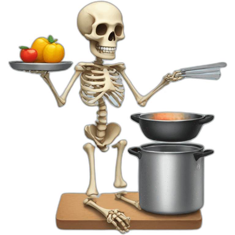 skeleton cooking emoji