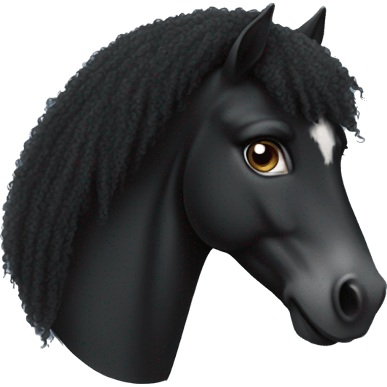 Black frizz horse emoji