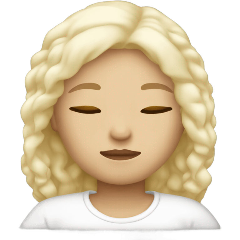 Blonde girl sleeping in white chlothes emoji