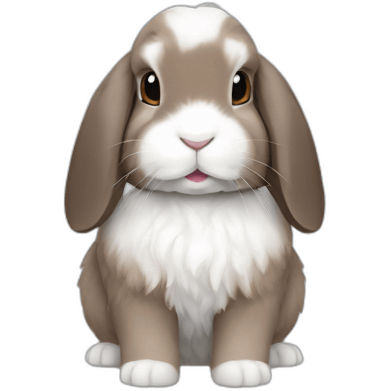 mini lop rabbit with grey and brown fur emoji