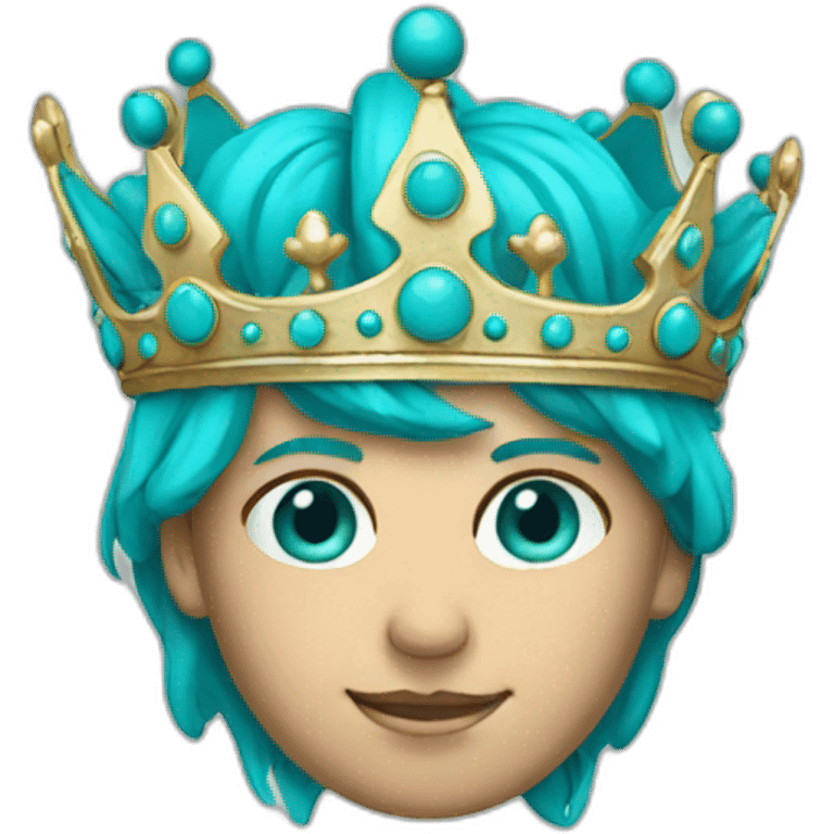 turquoise blue crown  emoji