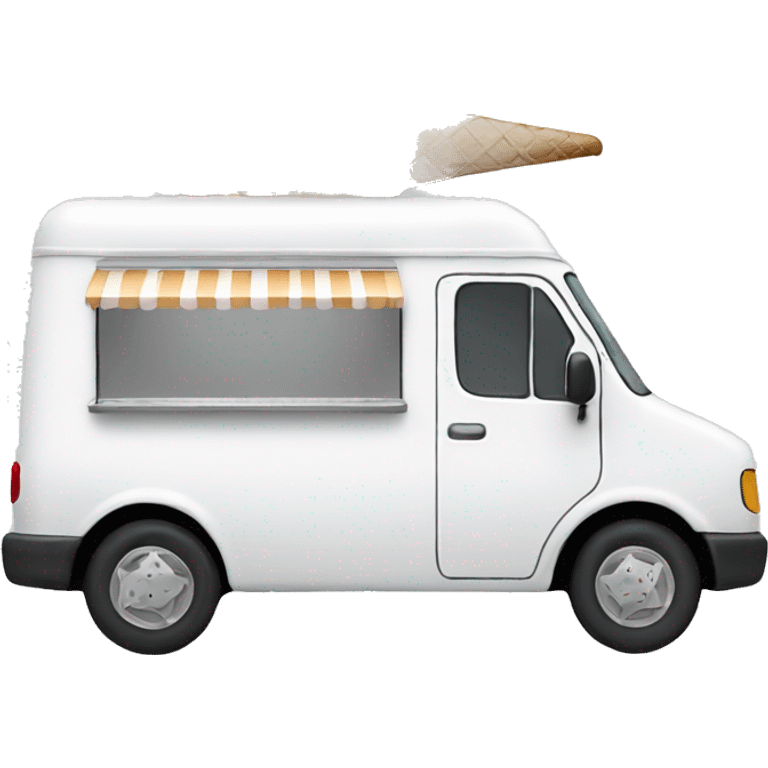 minimalistic white ice-cream van, profile view emoji