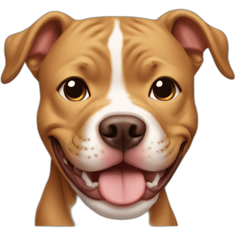 Cute light brown Pitbull winking emoji