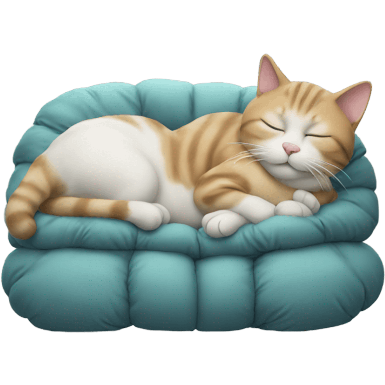 Sleeping cat with puffer emoji