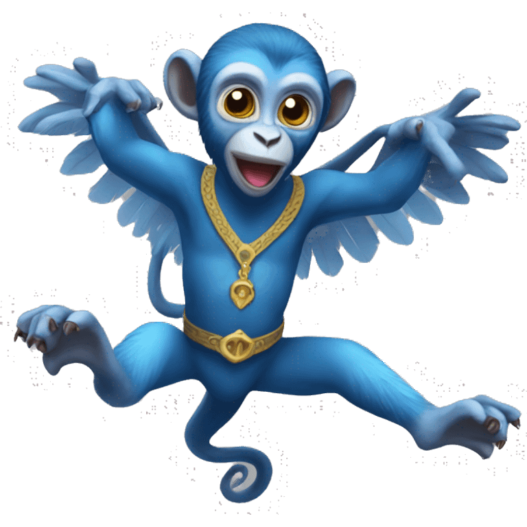 Blue flying monkey emoji