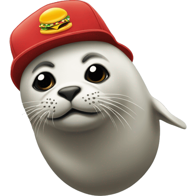 seal  with a McDonald hat emoji