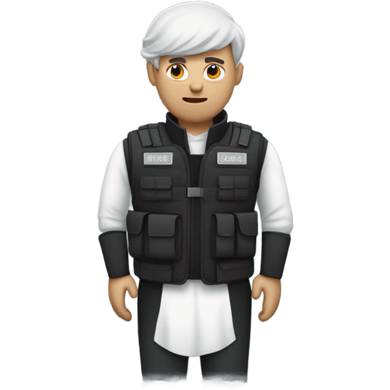 man standing full body with stab vest  emoji