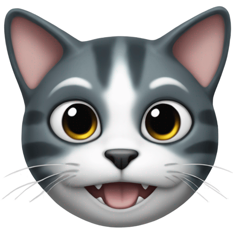 Adorable big eyed cat wearing a shark costume realistic  emoji