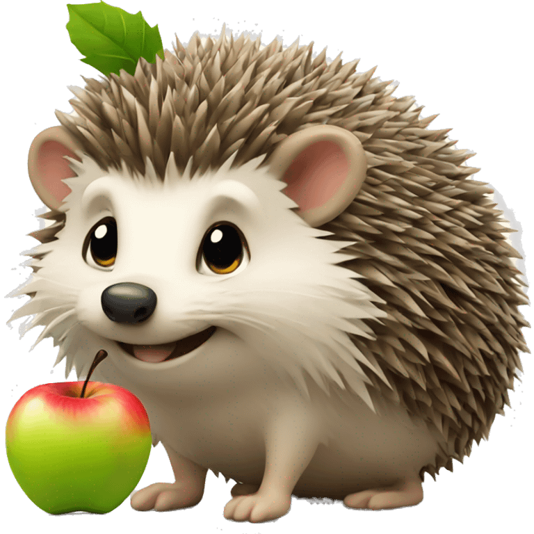 Hedgehog with an apple emoji