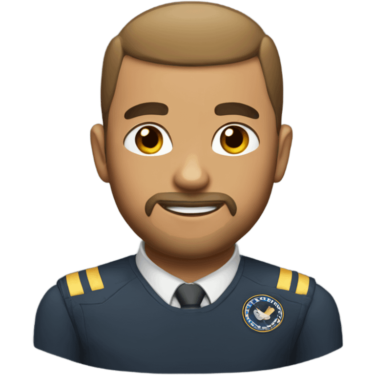 Pilot with buzz cut and a stable beard emoji