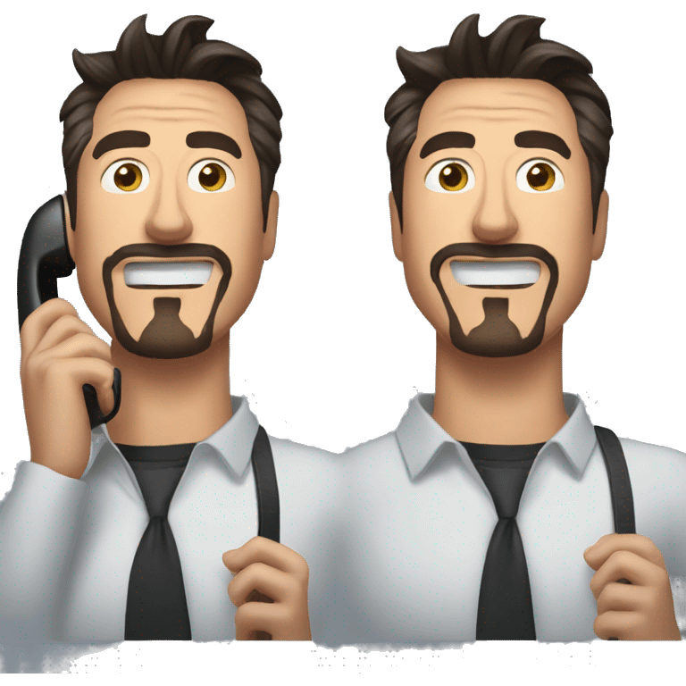 Funny Tony stark on the phone emoji