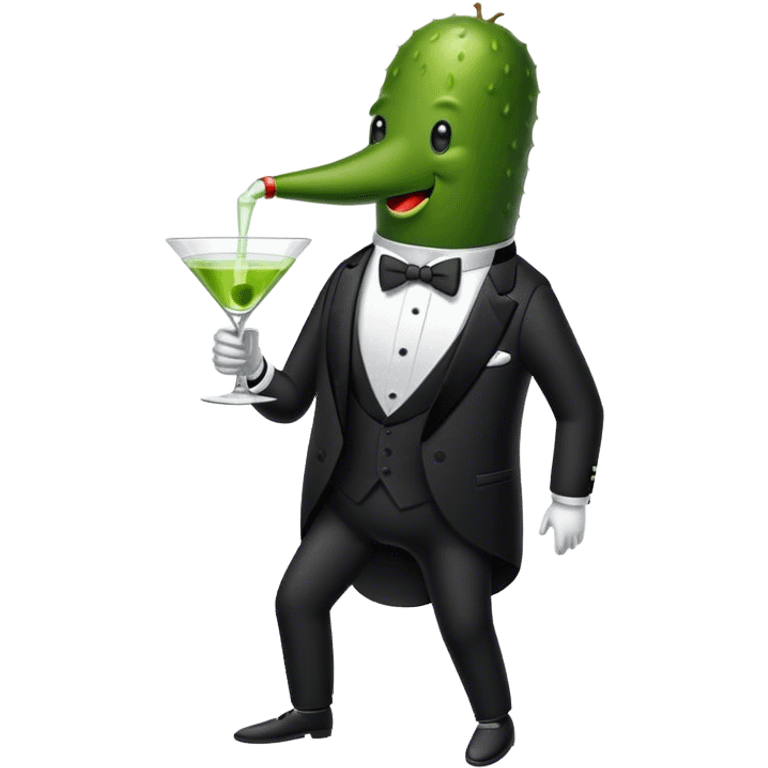 Pickle drinking a martini emoji