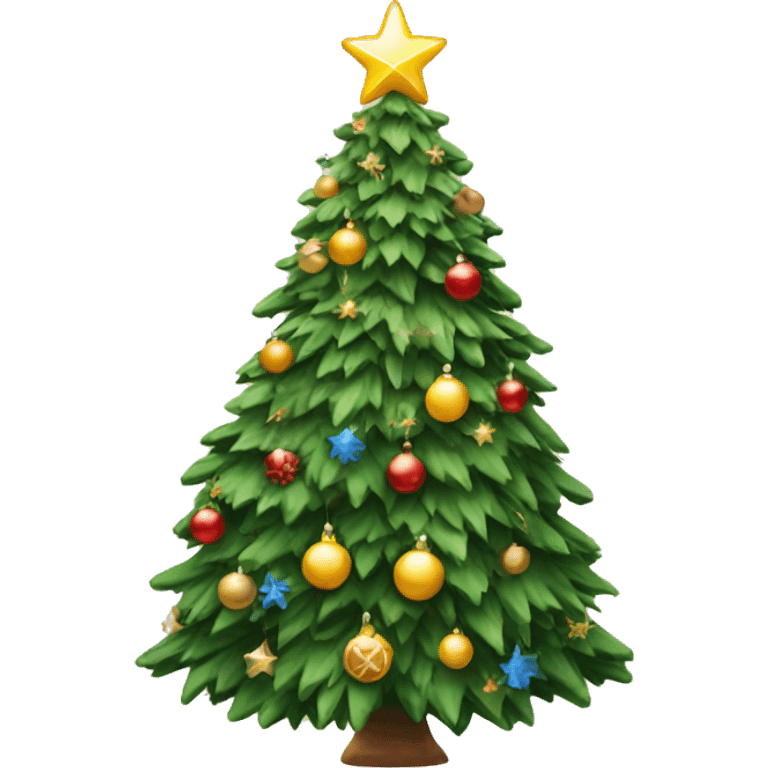 Decorated real Christmas tree emoji