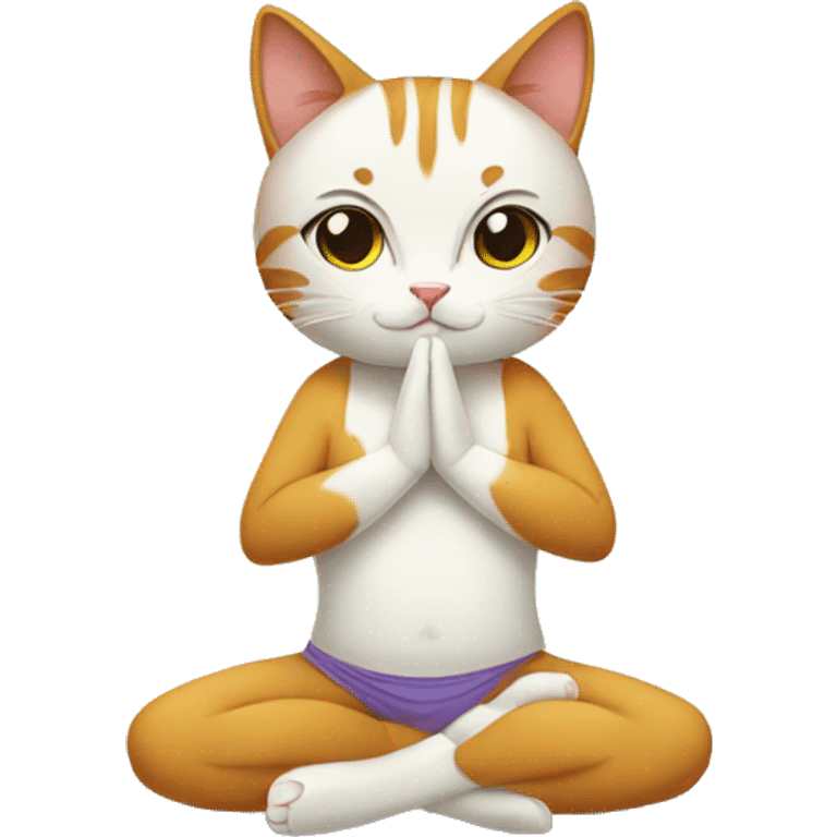 cat doing yoga emoji