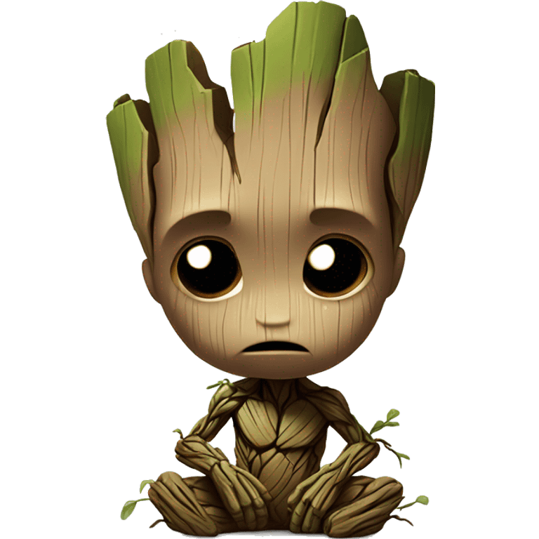 baby groot marvel being sad emoji