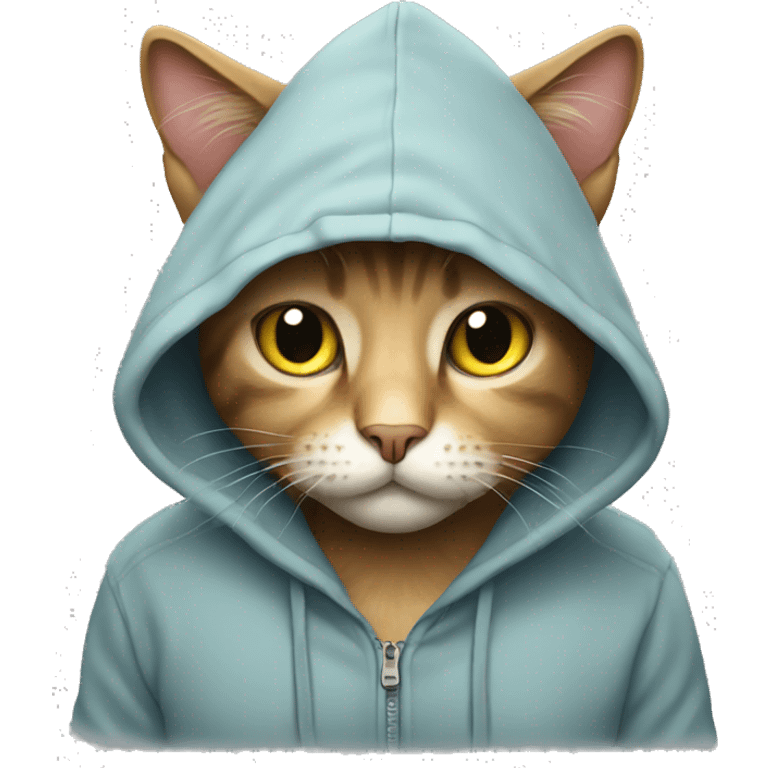 Cat wearing hoodie emoji