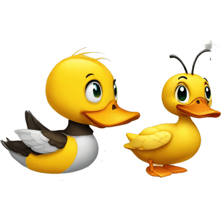 Duck and bee emoji