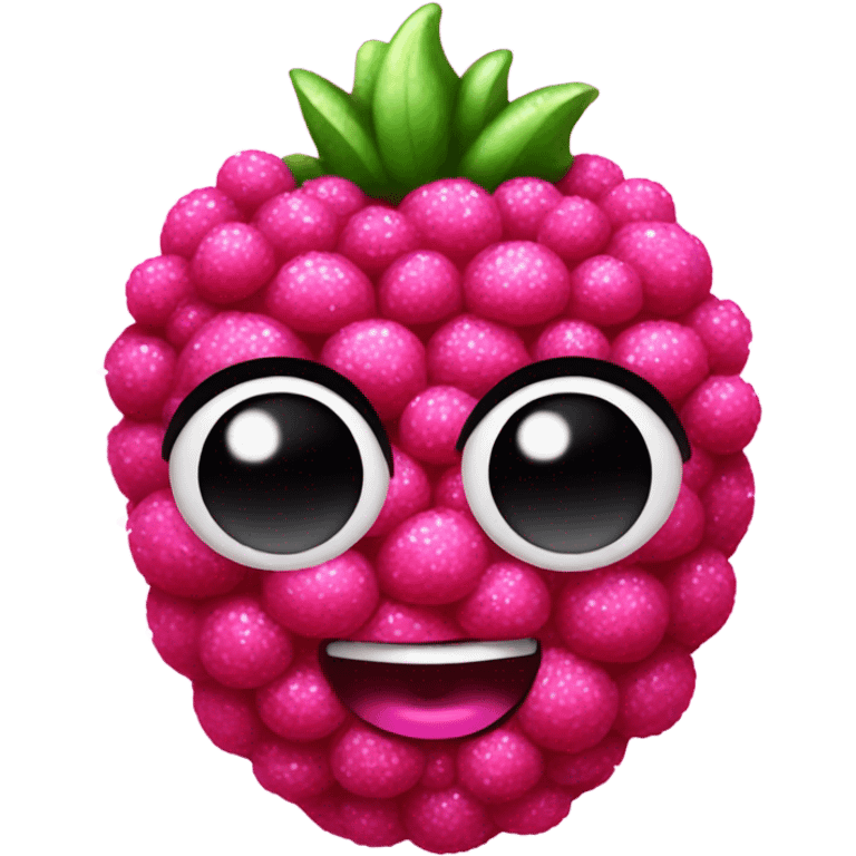 Hot pink raspberries with glitter  emoji