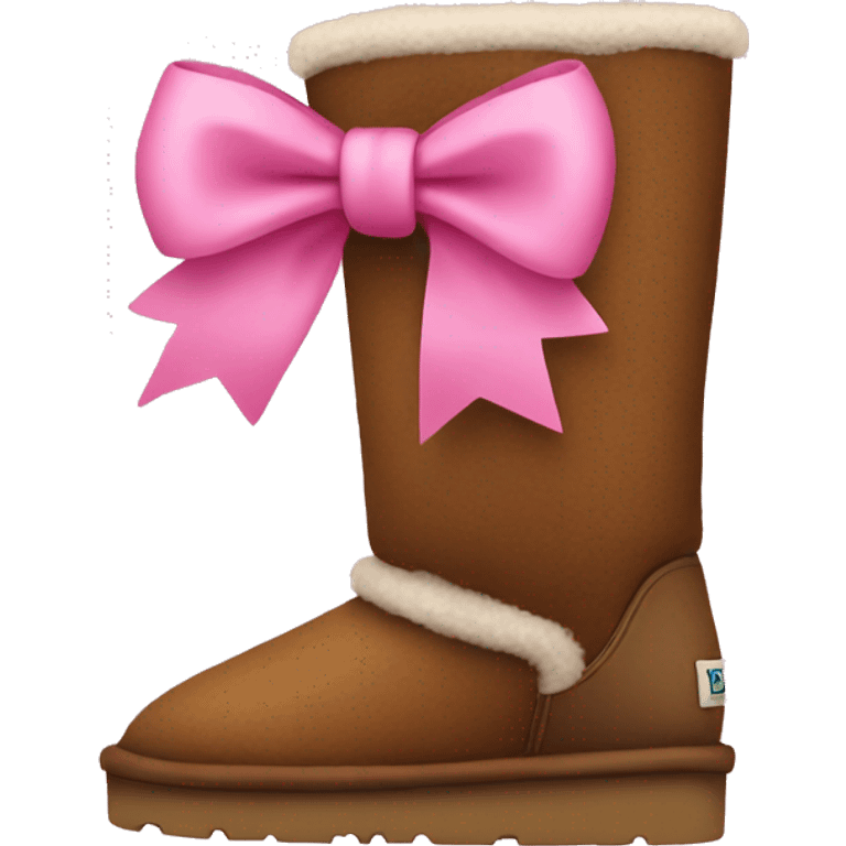 Brown uggs with pink bows emoji