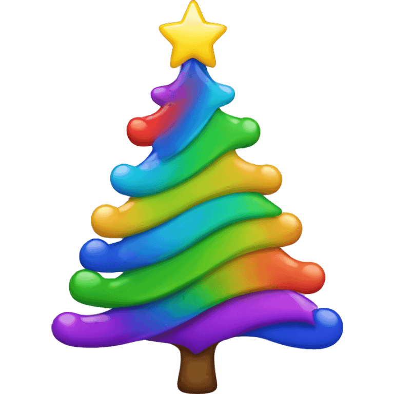 Rainbow Christmas tree emoji