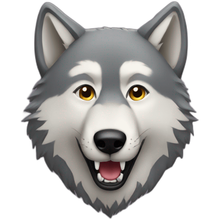 wolf at a party emoji