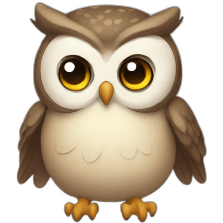 Cute little chubby Owl emoji