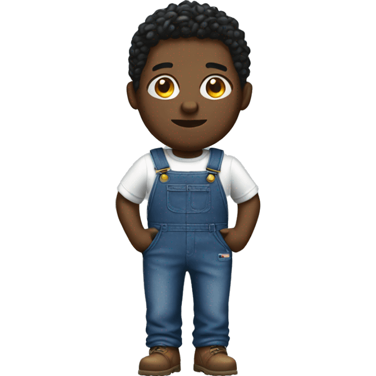 Black person with overalls emoji