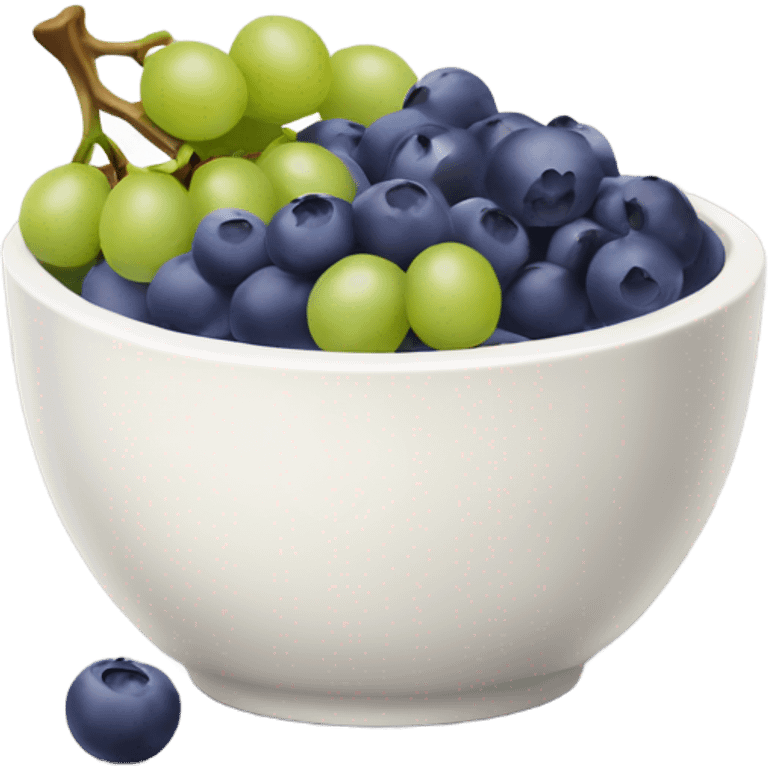 yoghurt bowl with grapes and blueberries emoji