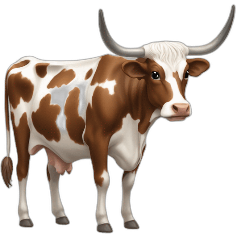 SPECKLED LONGHORN COW LONG LONG LONG emoji