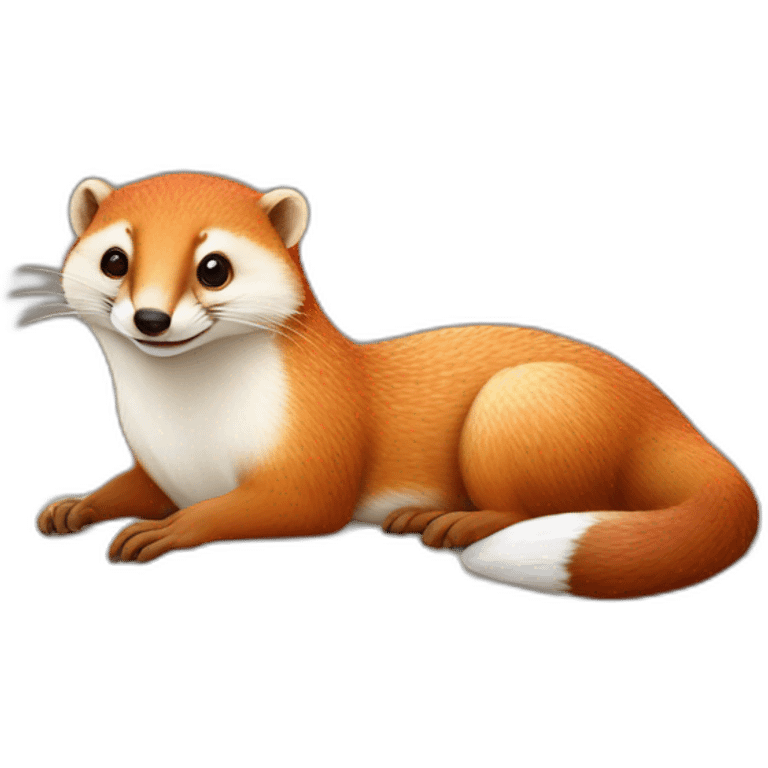 red and white cheerful mongoose on a pillow emoji