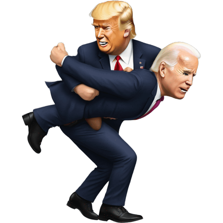 donald trump giving joe biden a piggy back ride  emoji