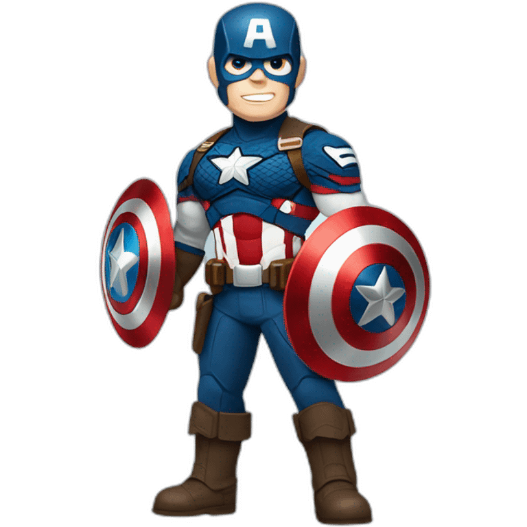 Captain America, full body view, holding his shield is his hand emoji