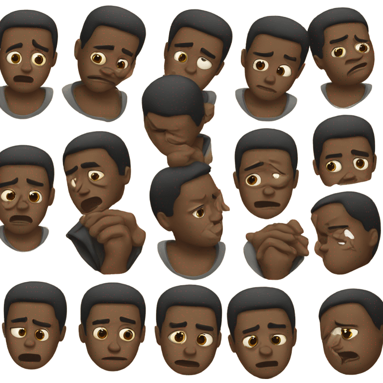 Black man crying emoji