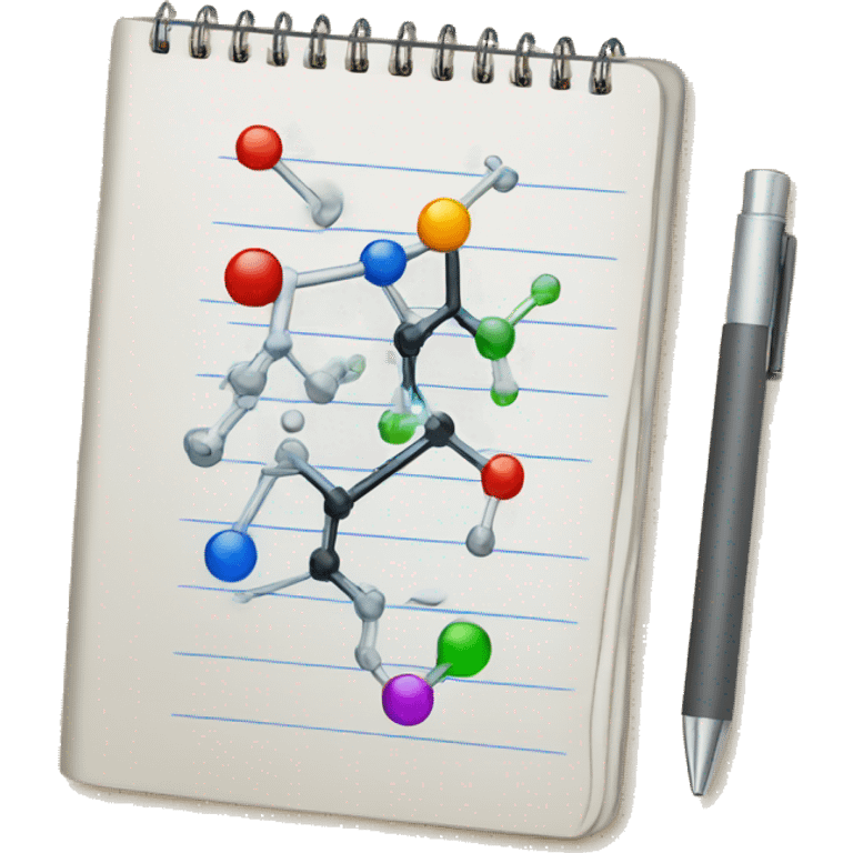 notebook with chemistry note emoji