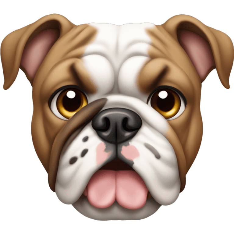 English Bulldog with brown spot on upper right portion of face emoji