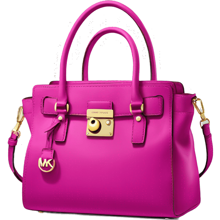 Realistic bright  magenta Michael kors satchel purse. emoji