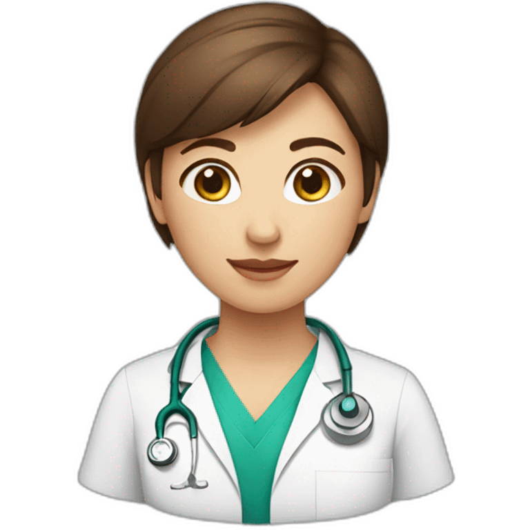 Vet surgeon girl short Brown hair emoji