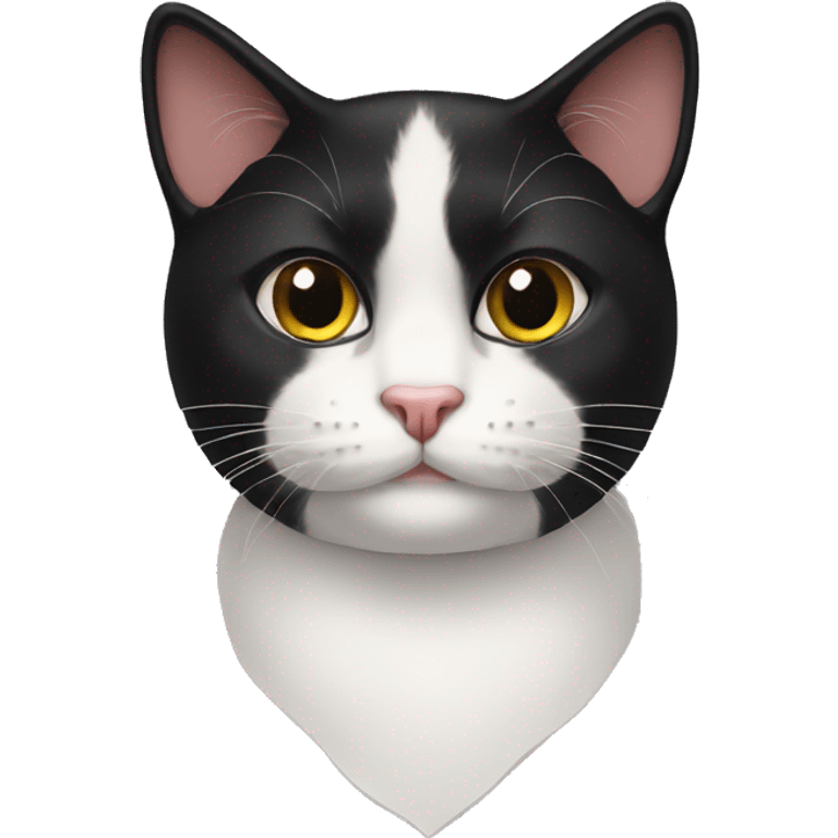 Tuxedo cat face emoji