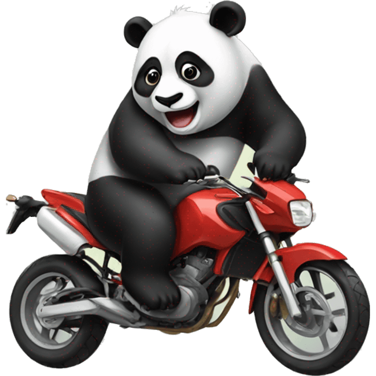 Panda riding a monkey emoji