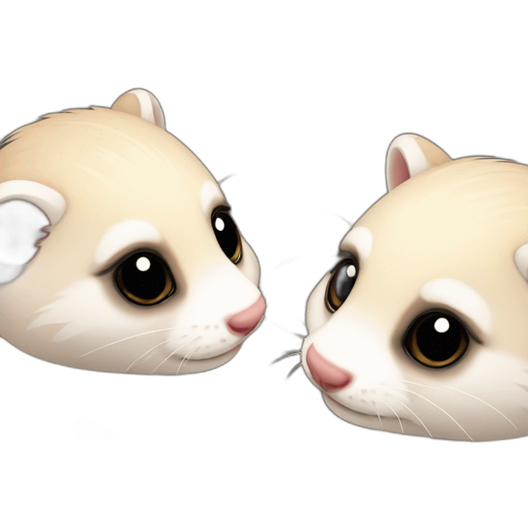 Cute ferrets hugging each others  emoji