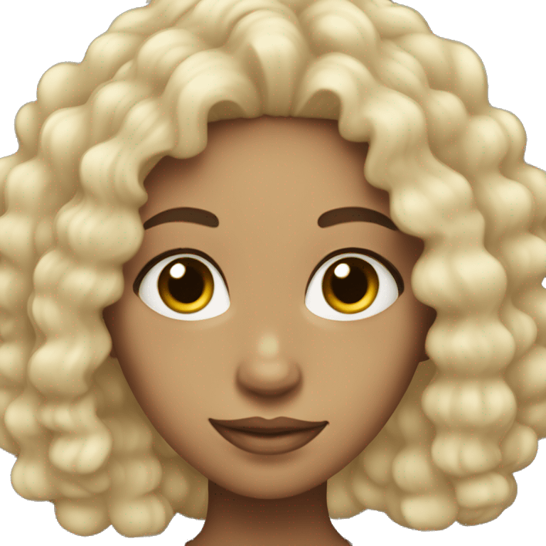 Light skinned girl with 3b curly black hair emoji