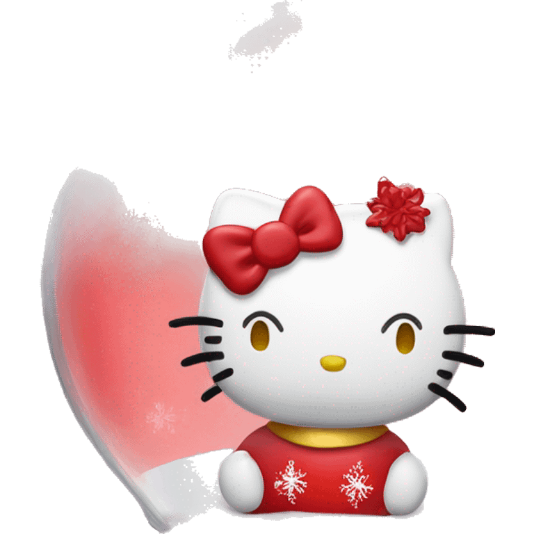 hello kitty in a red snow globe emoji