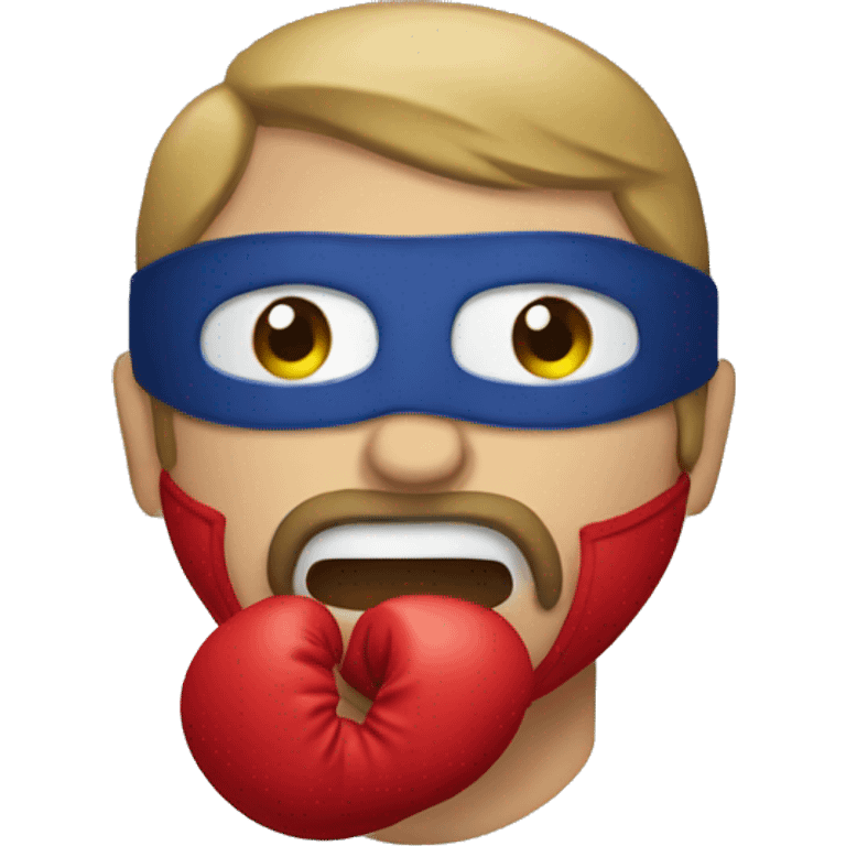 Man boxing with a mask emoji