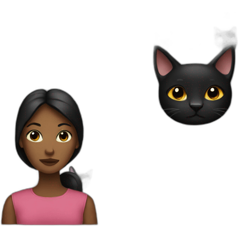 woman and black cat emoji