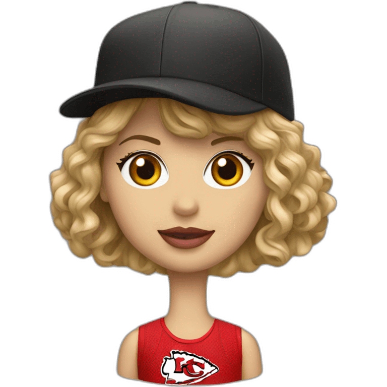 Taylor swift in a Kansas City chiefs hat emoji