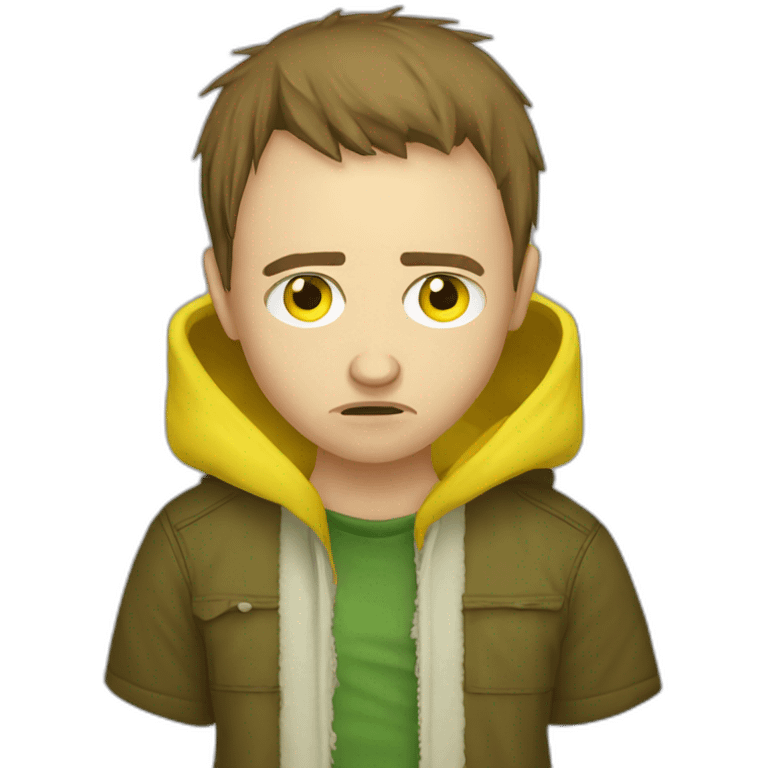 Teen Jesse Pinkman sad angry yellow hood emoji